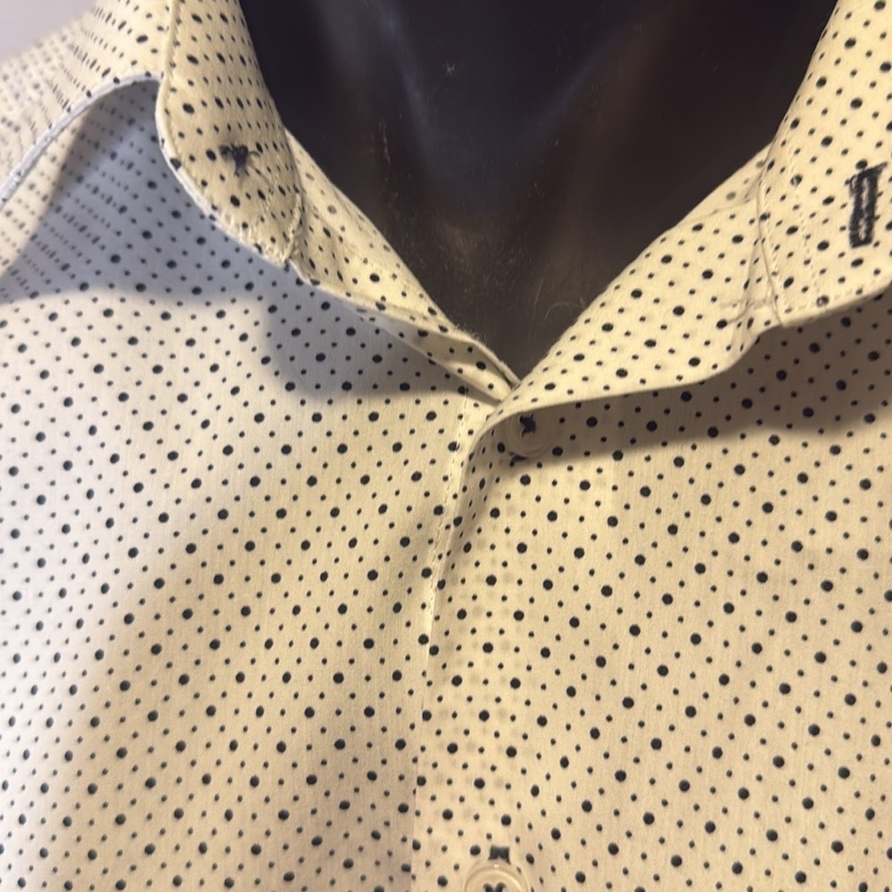 Madison Wht/blk Poker dot Shirt Slim fit XL neck 17.5 sleeves 34/35. EA012 - Picture 4 of 6